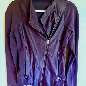 Lululemon Bhakti Yoga Zip Jacket Black Grape Purple Size 4-6